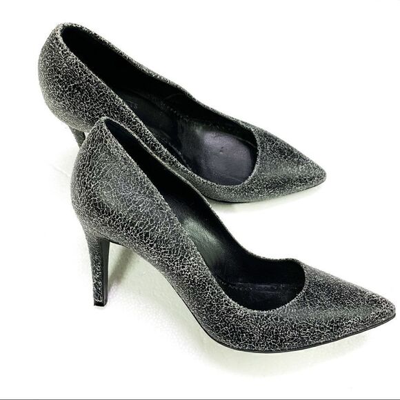 All Saints Lena Crackle Leather Pumps - Picture 1 of 6